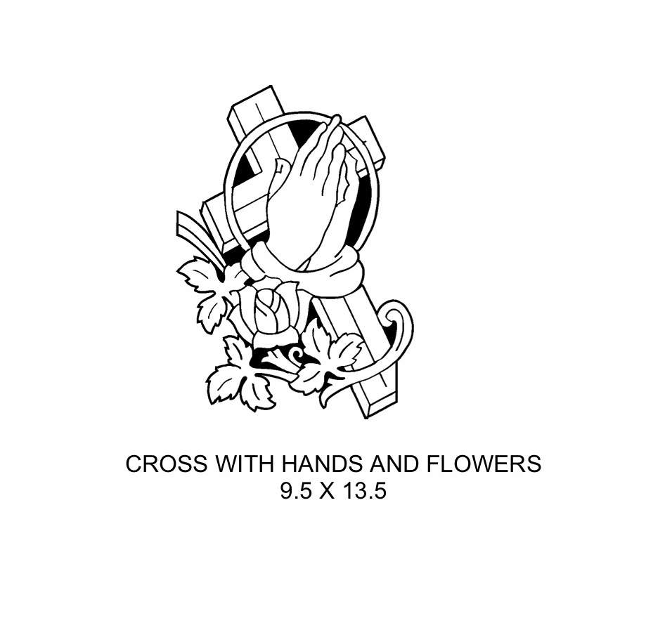 Cross With Hands And Flowers